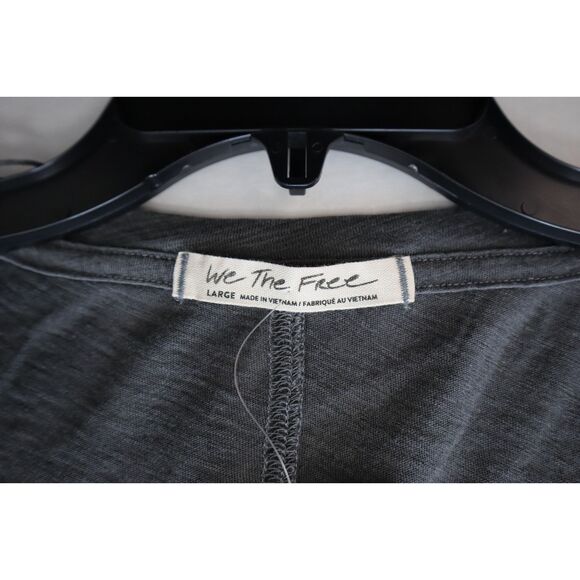 We The Free x FP OB1078864 Women's Sz L Black/Charcoal On My Mind V-Neck Shirt - Picture 5 of 9